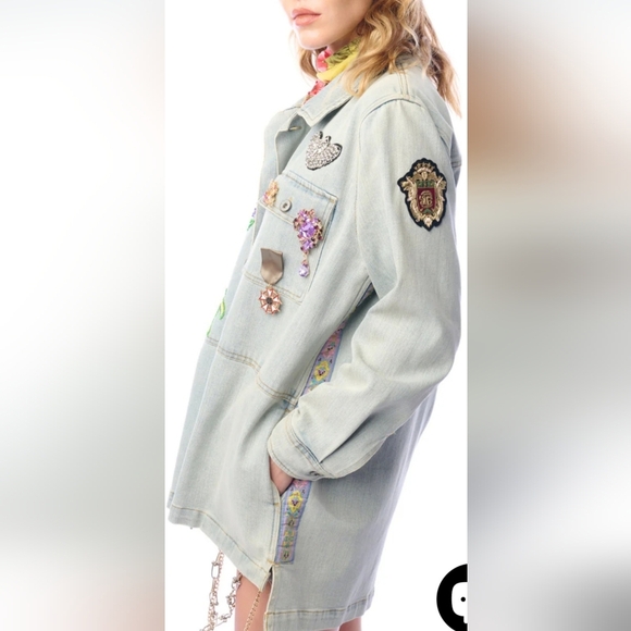 ARATTA Susanna K. Embellished  Denim Jacket. Sz M NWT MSRP $270 - Picture 7 of 15